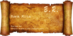 Bank Rita névjegykártya