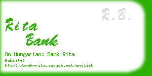 rita bank business card